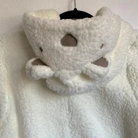 NWT Aerie Teddy Bear Sherpa Onesie Jumpsuit in Cream - Picture 5 of 9